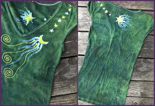 Update On The Sunflower Batik Tshirts - Plus How To Tone Down That Super Bright Green / Procion Dye Tip
