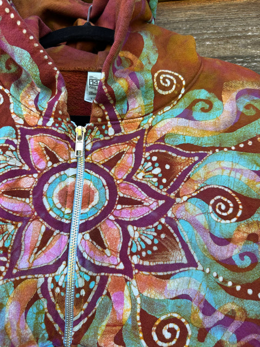 Amber Sky Lotus Flower Handmade Batik Hoodie hoodie batikwalla S/M 
