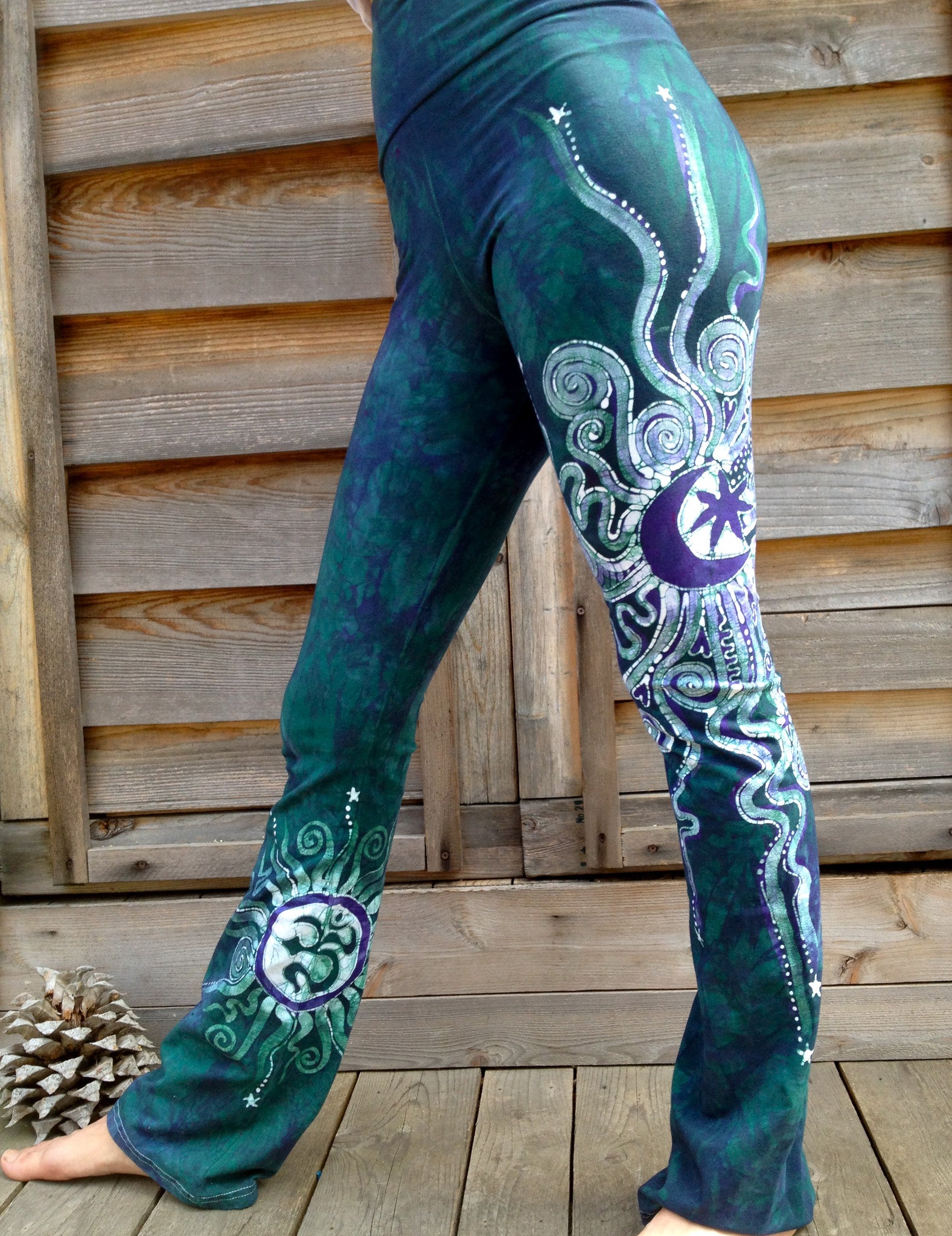 Teal and Purple Batik Yoga Pants – Batikwalla by Victoria