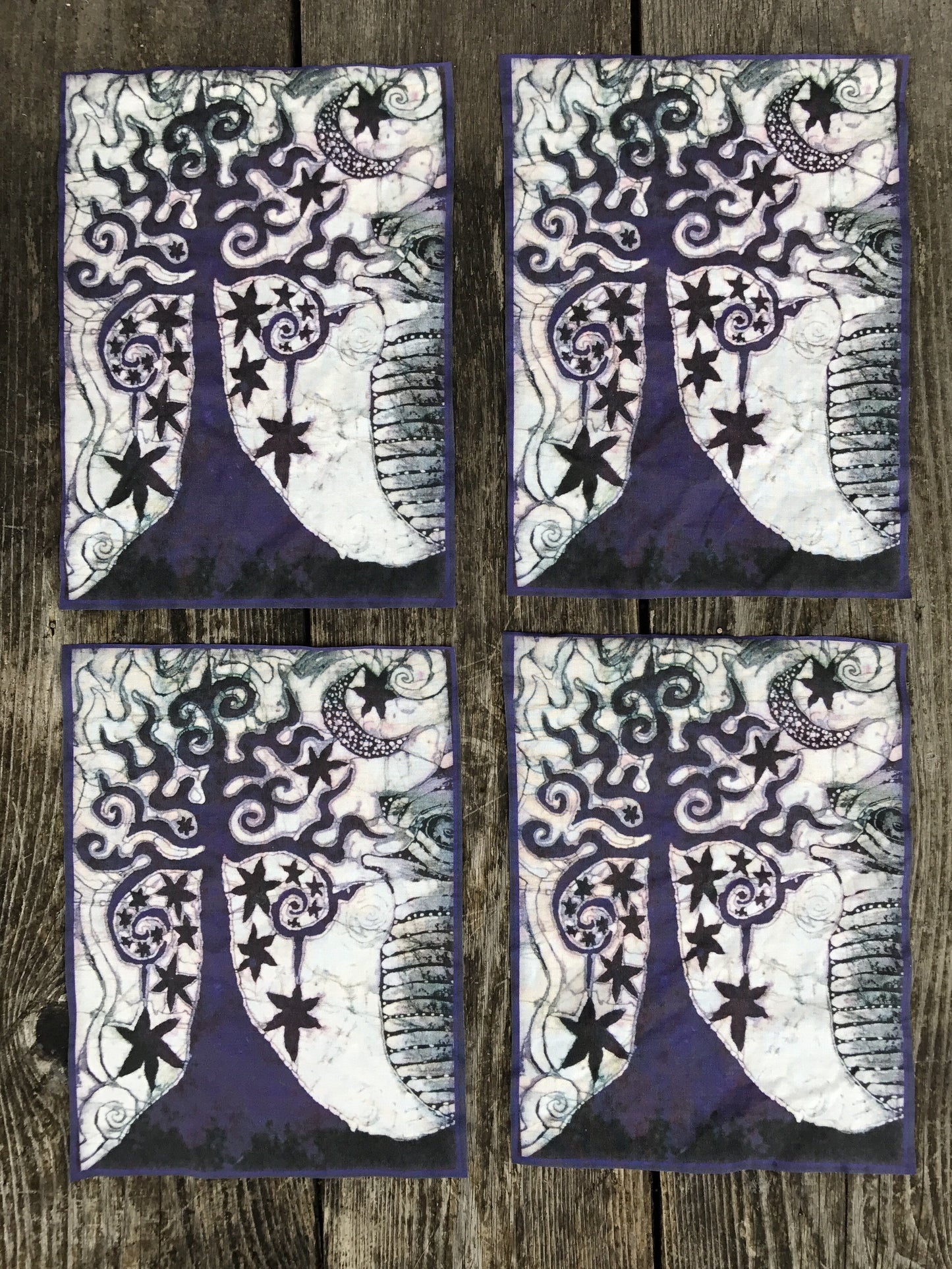 Midnight Tree Batik Fabric Print