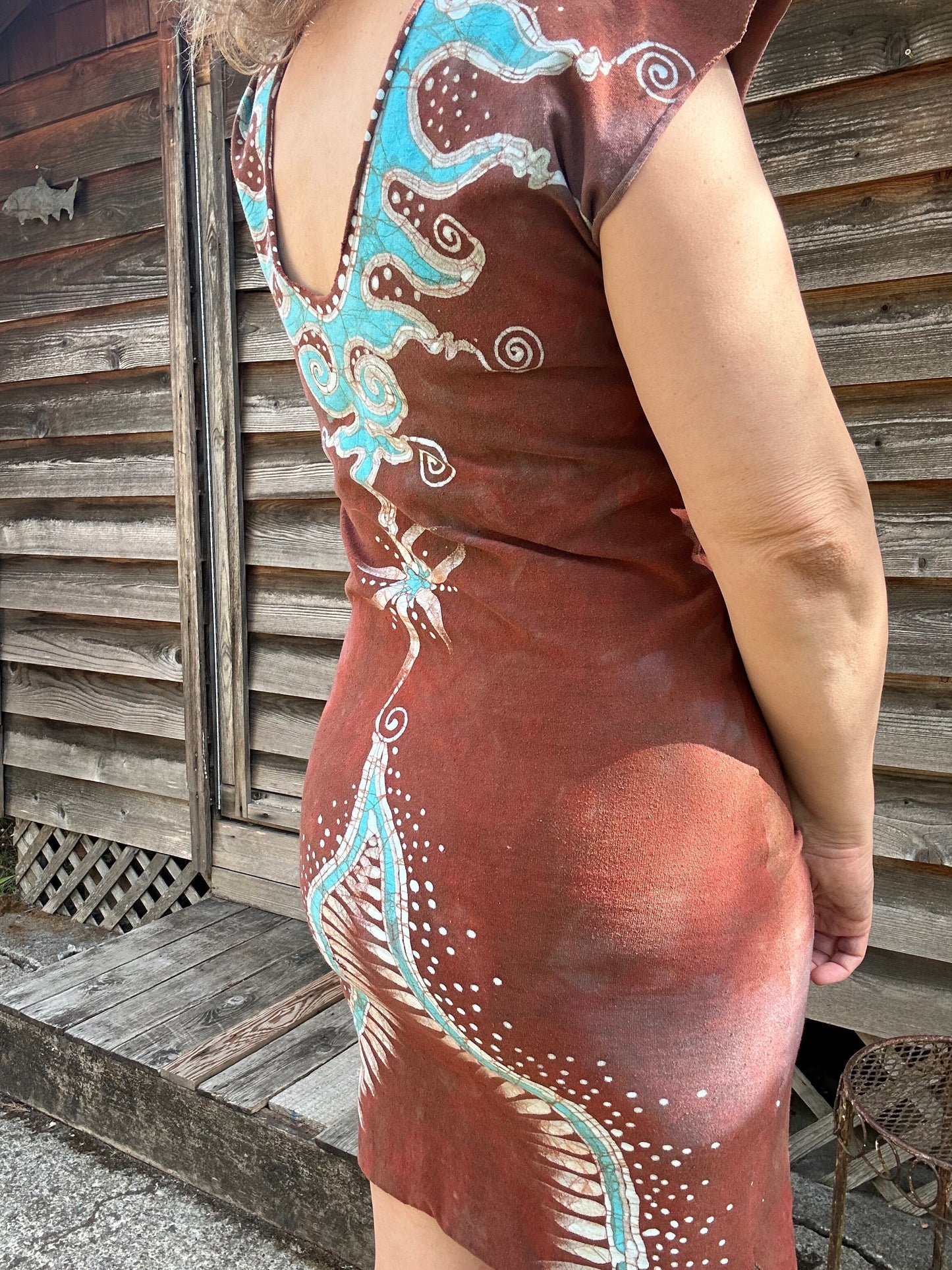 Red Cosmic Tribal Batik Tube Dress Batik Dresses Batikwalla 
