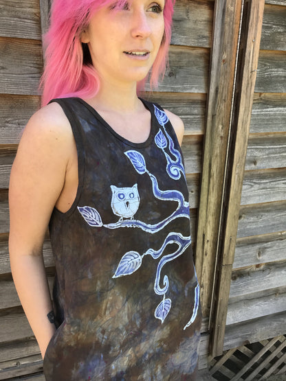 Summer Owl Dress in Clay Batik Dresses Batikwalla by Victoria 
