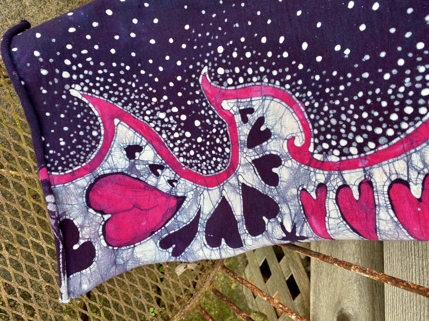 Wild Hearts Hand Painted Organic Cotton Batik Scarf scarf batikwalla 