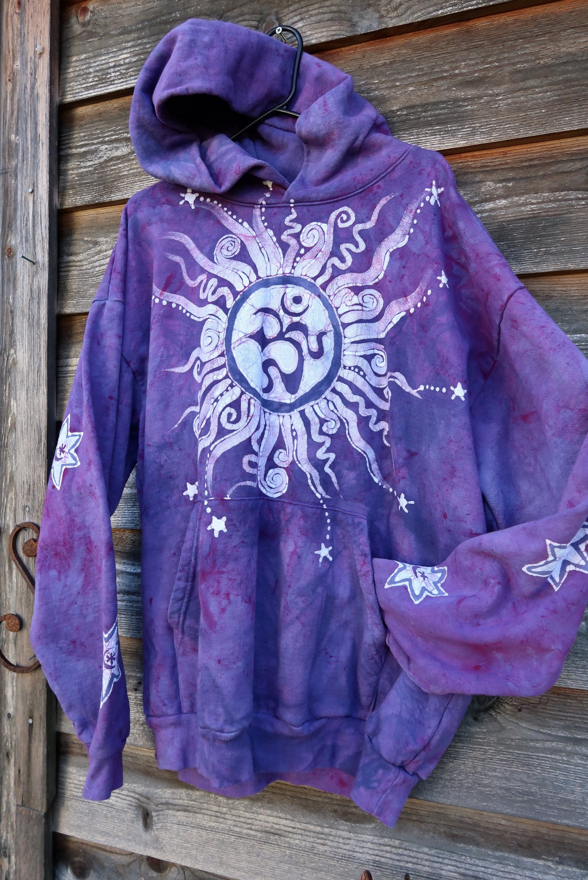 Purple Om Pullover Hoodie - Size 2X ONLY hoodie batikwalla 