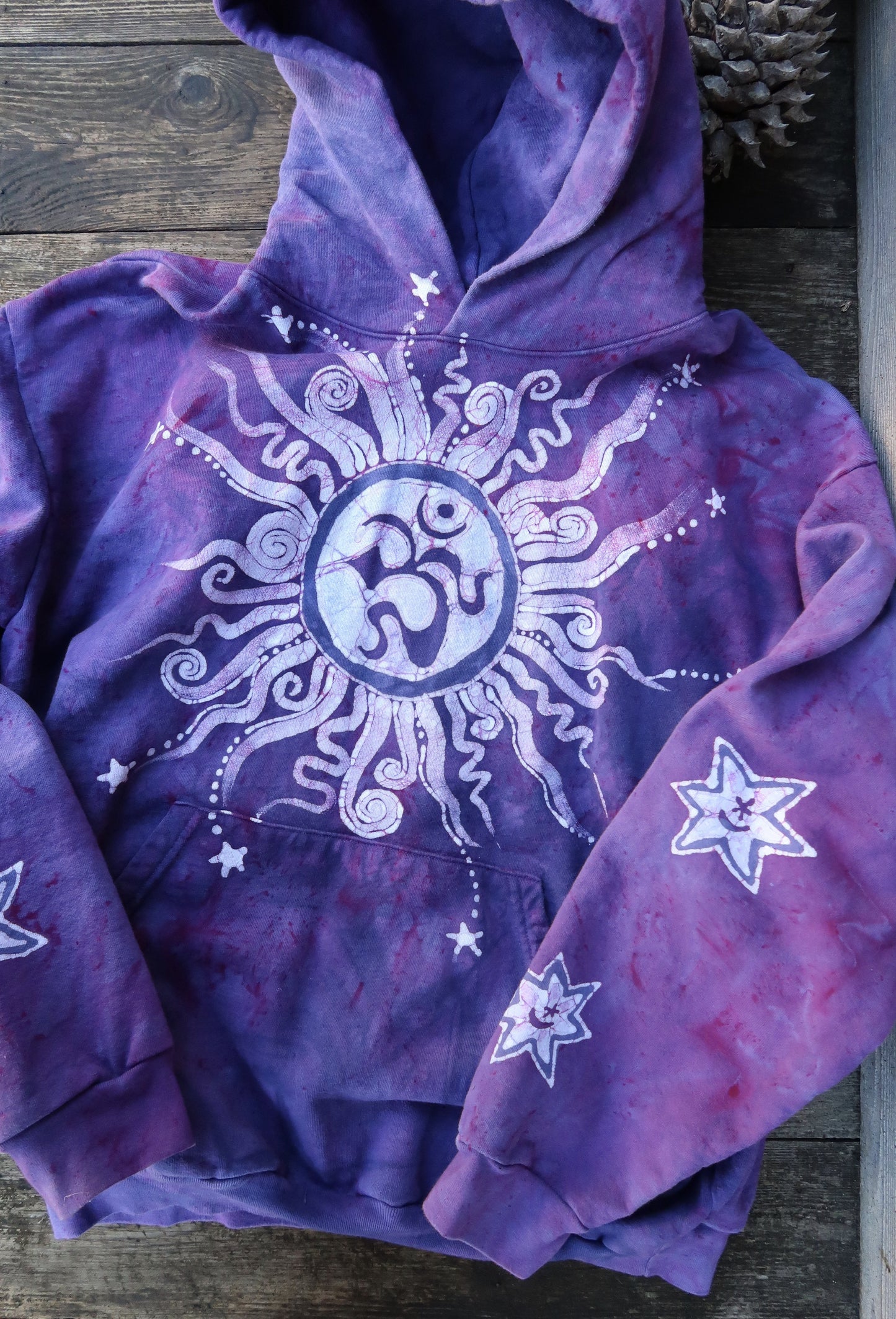 Purple Om Pullover Hoodie - Size 2X ONLY hoodie batikwalla 