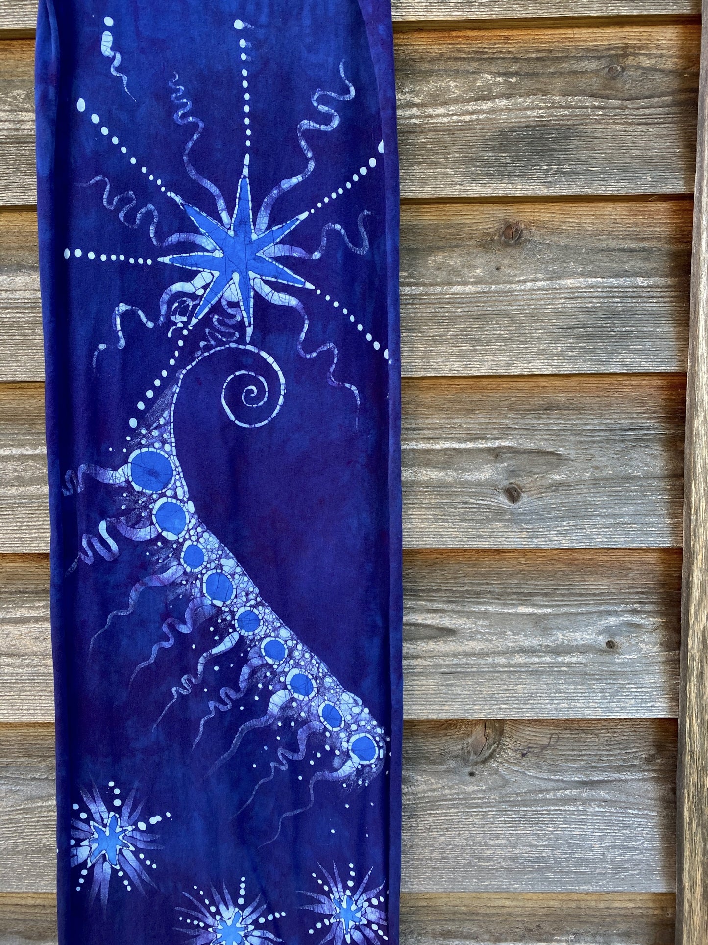 Starseed Moongazer - Hand Painted Organic Knit Fabric Scarf scarf batikwalla 