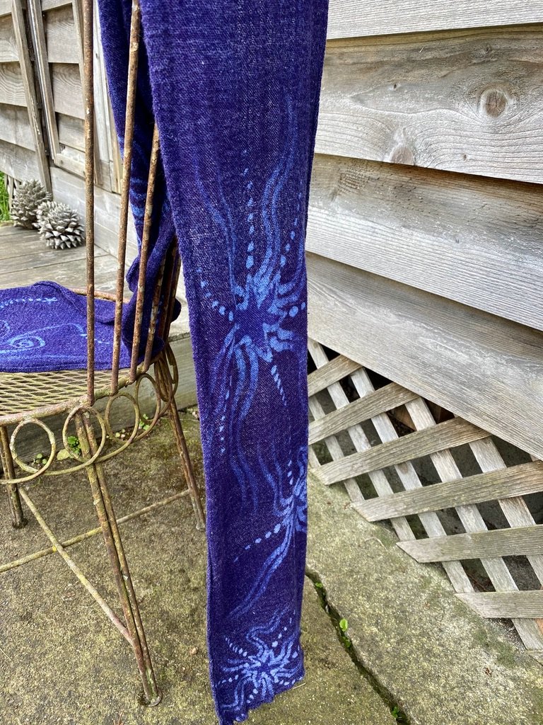 Blue Moons of Midnight Handmade Batik Scarf in Woven Organic Cotton scarf batikwalla 