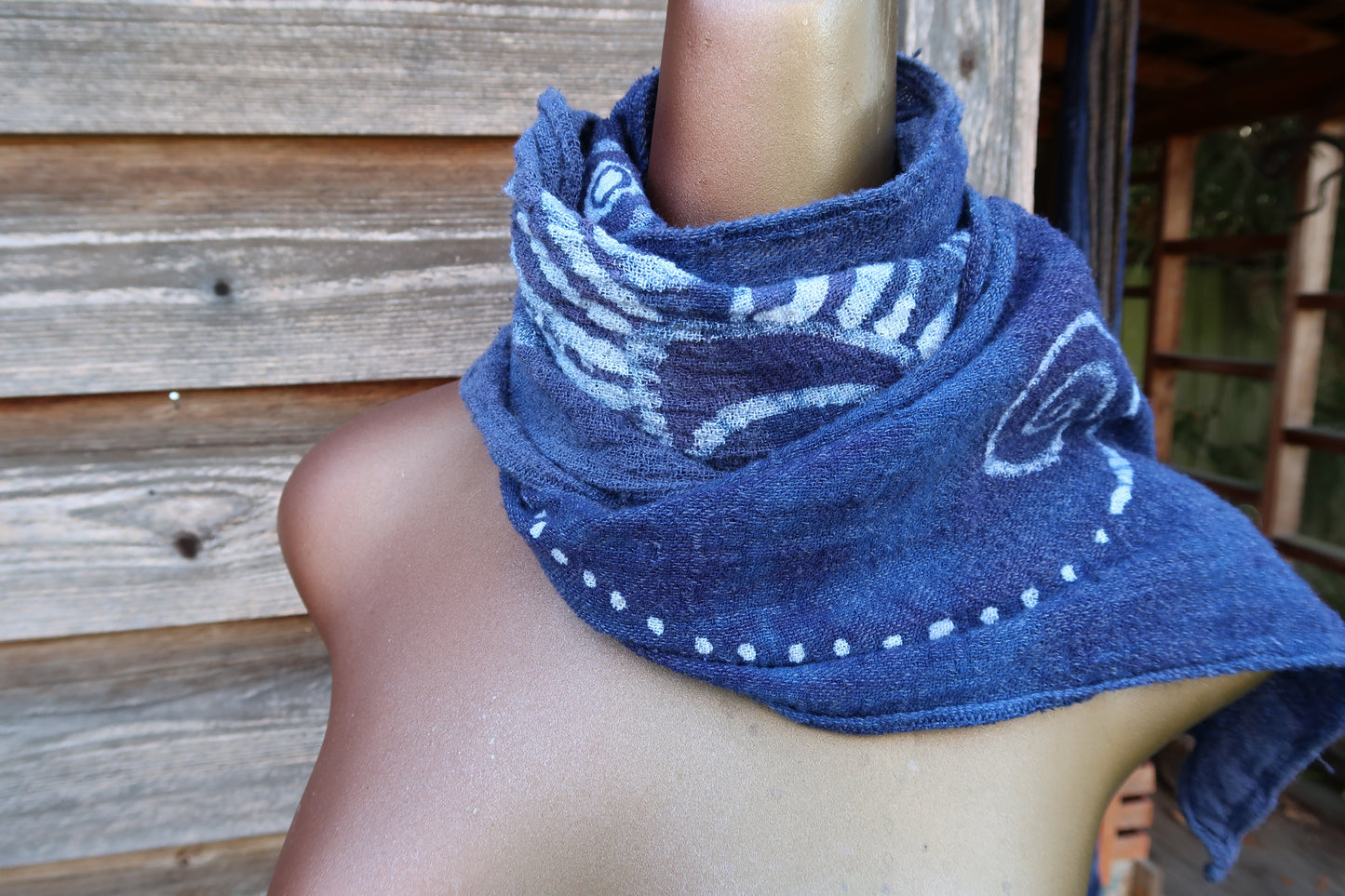 Blue Moon Batik Handmade Scarf in Woven Organic Cotton scarf batikwalla 