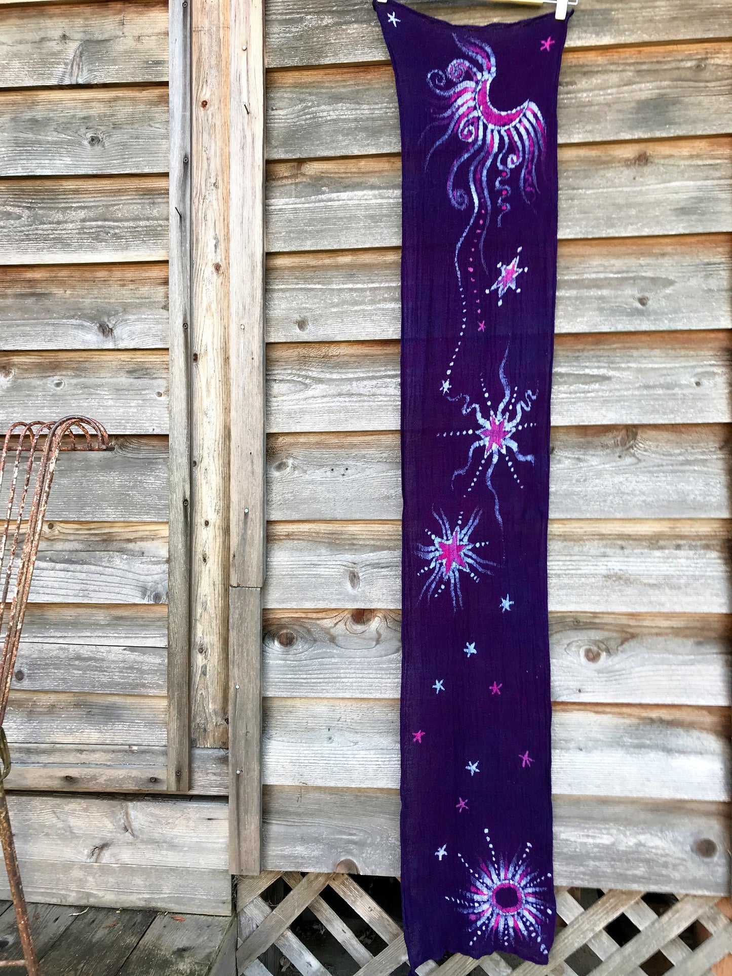Galaxy Of Celestial Gifts Handmade Batik Scarf in Organic Cotton - Longer Length