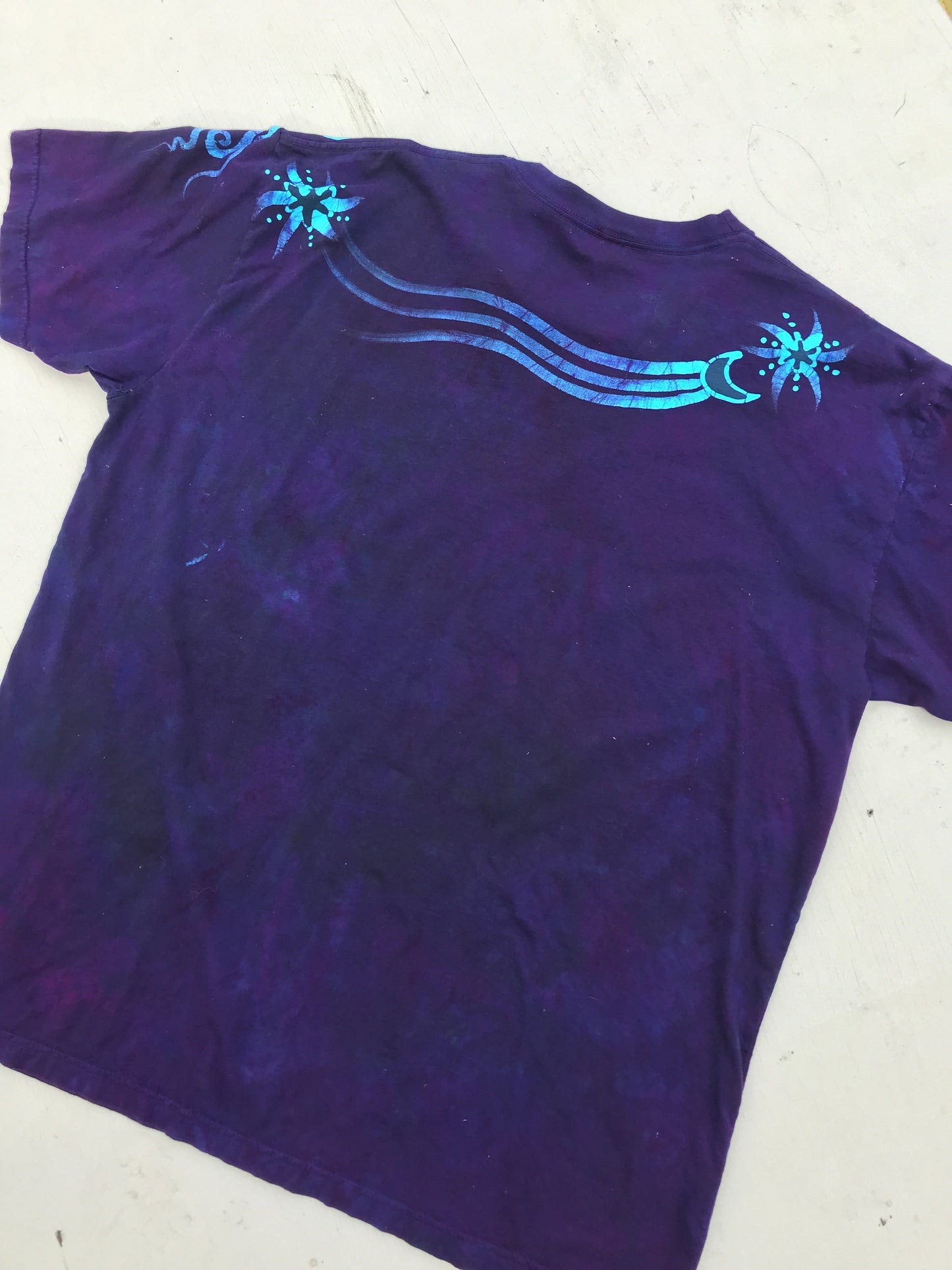 Midnight Moondance Handmade Batik Tshirt - Size 3X - Tall
