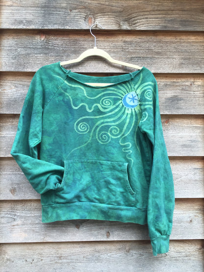 Teal Moon Long Sleeve Batik Cozy Shirt - Batikwalla 
 - 2