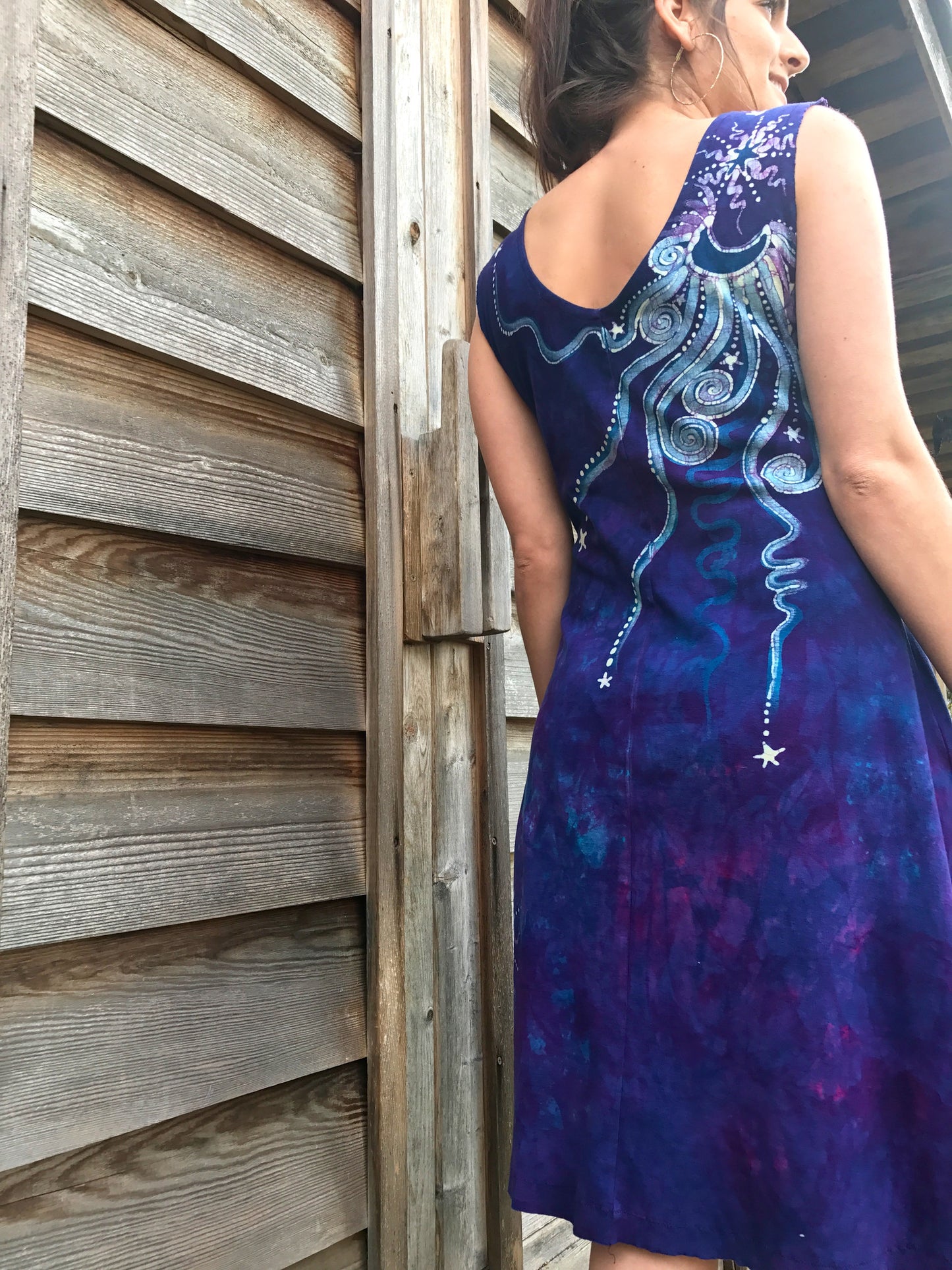 Purple Moondance Organic Cotton Batik Dress