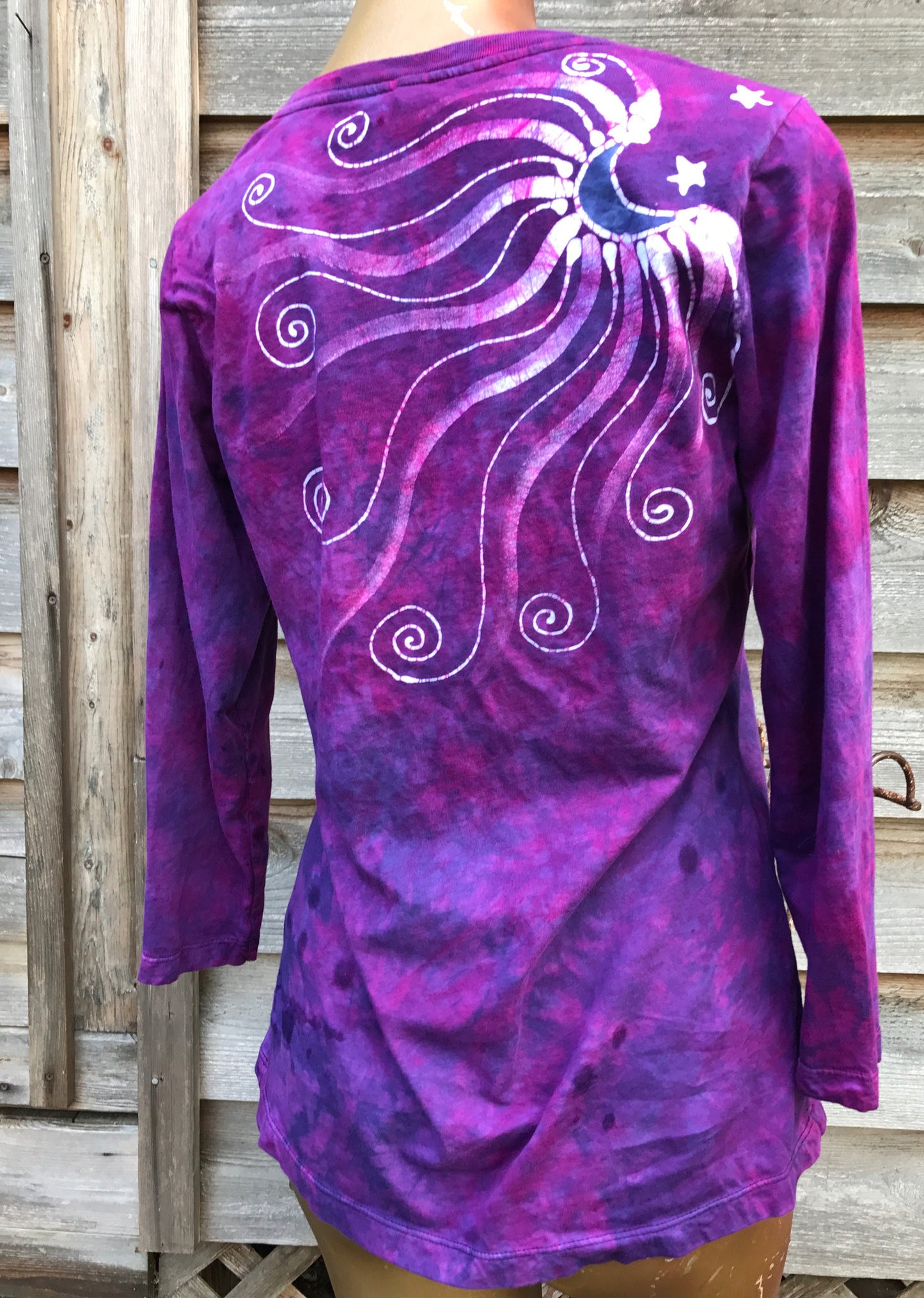 Springtime Happiness Handmade Batik - 3/4 Sleeve Top - Size Medium