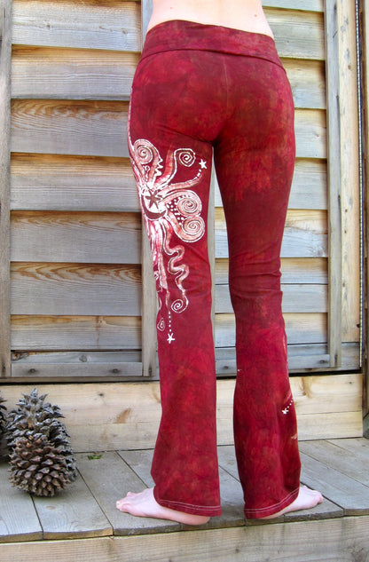 Red Batik Yoga Pants - Batikwalla 
 - 4