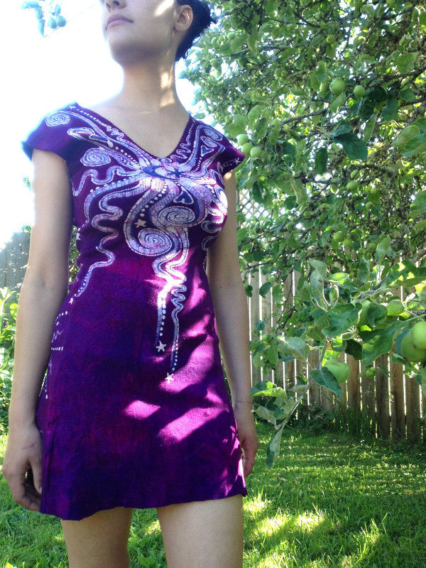 Moon Berry Organic Cotton Batik Dress - Batikwalla 
 - 1