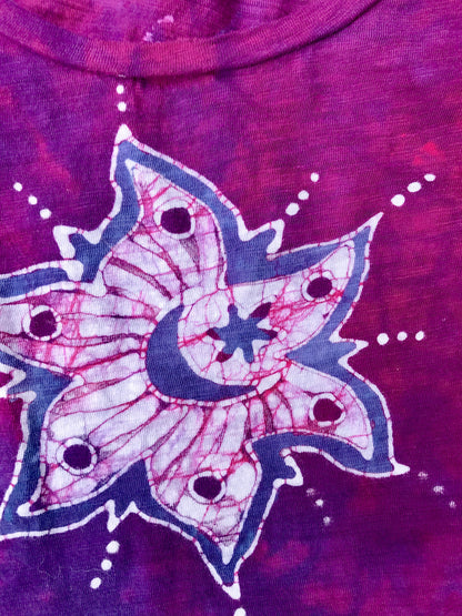 Galaxy Moon Star Handmade Batik Tee