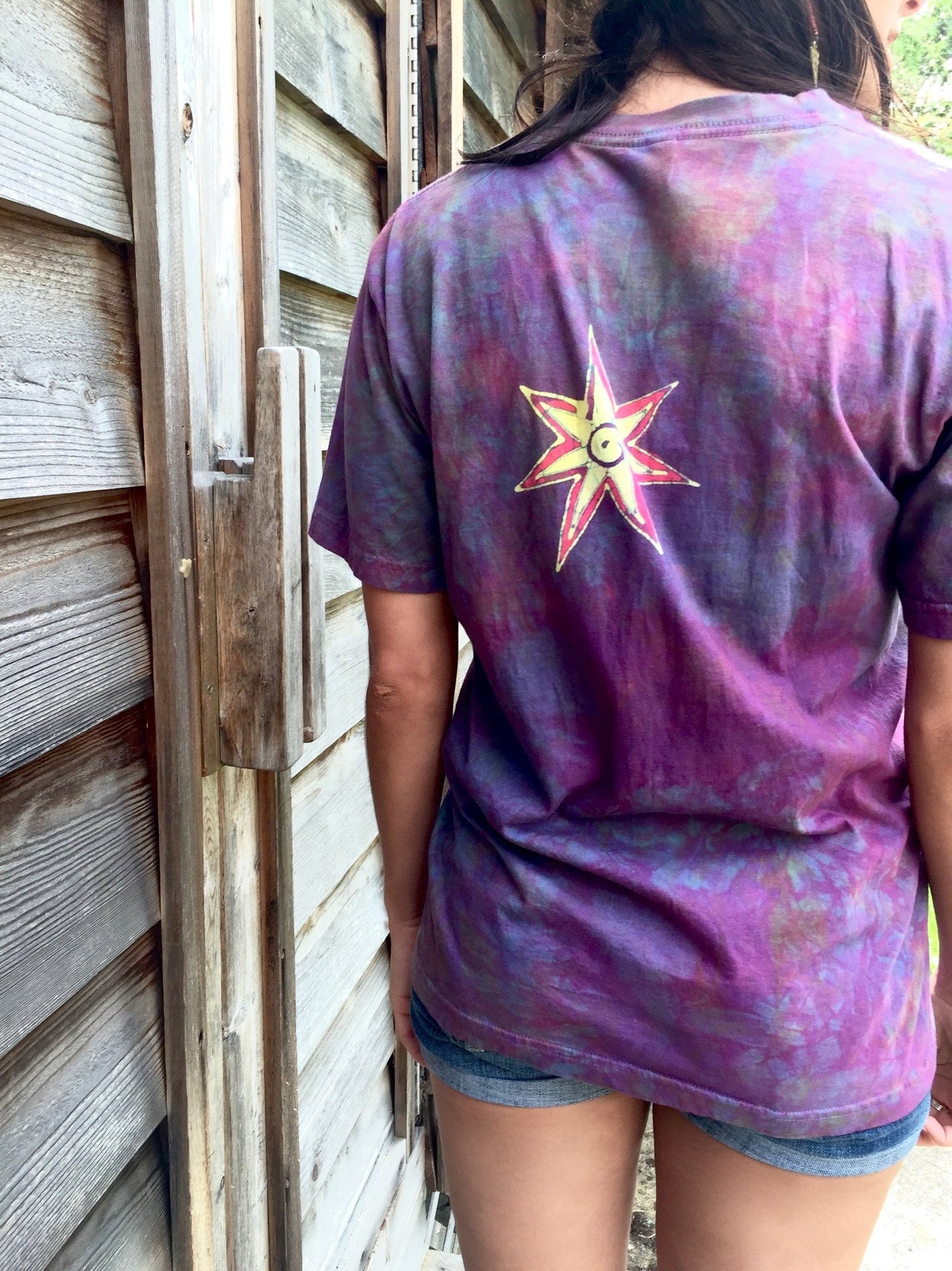 Sunrise Moon Star Handmade Batik Tshirt - Size Medium ONLY tshirt batikwalla 