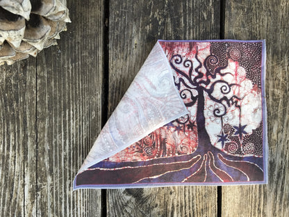 Tree Loves The Moon Batik Fabric Print