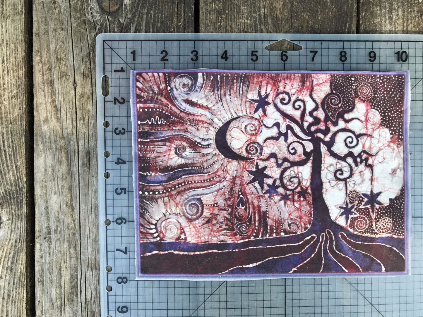 Tree Loves The Moon Batik Fabric Print