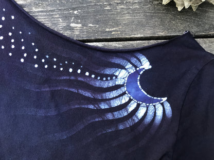 Starry Midnight Hand Painted Batik Top