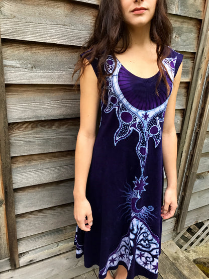 Blue Mountain Sun Batikwalla Handmade Batik Dress in Organic Cotton - Imperfect