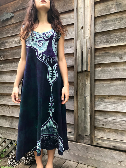 Mystic Mountain Moonrises Batikwalla Dress in Organic Cotton - Size Medium/Large