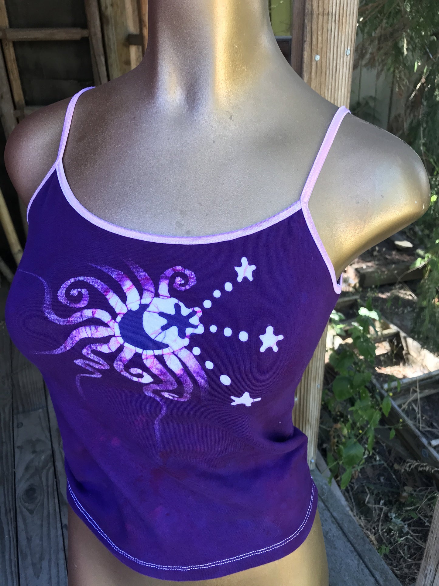 Purple Galaxy Moon and Star Yoga Camisole