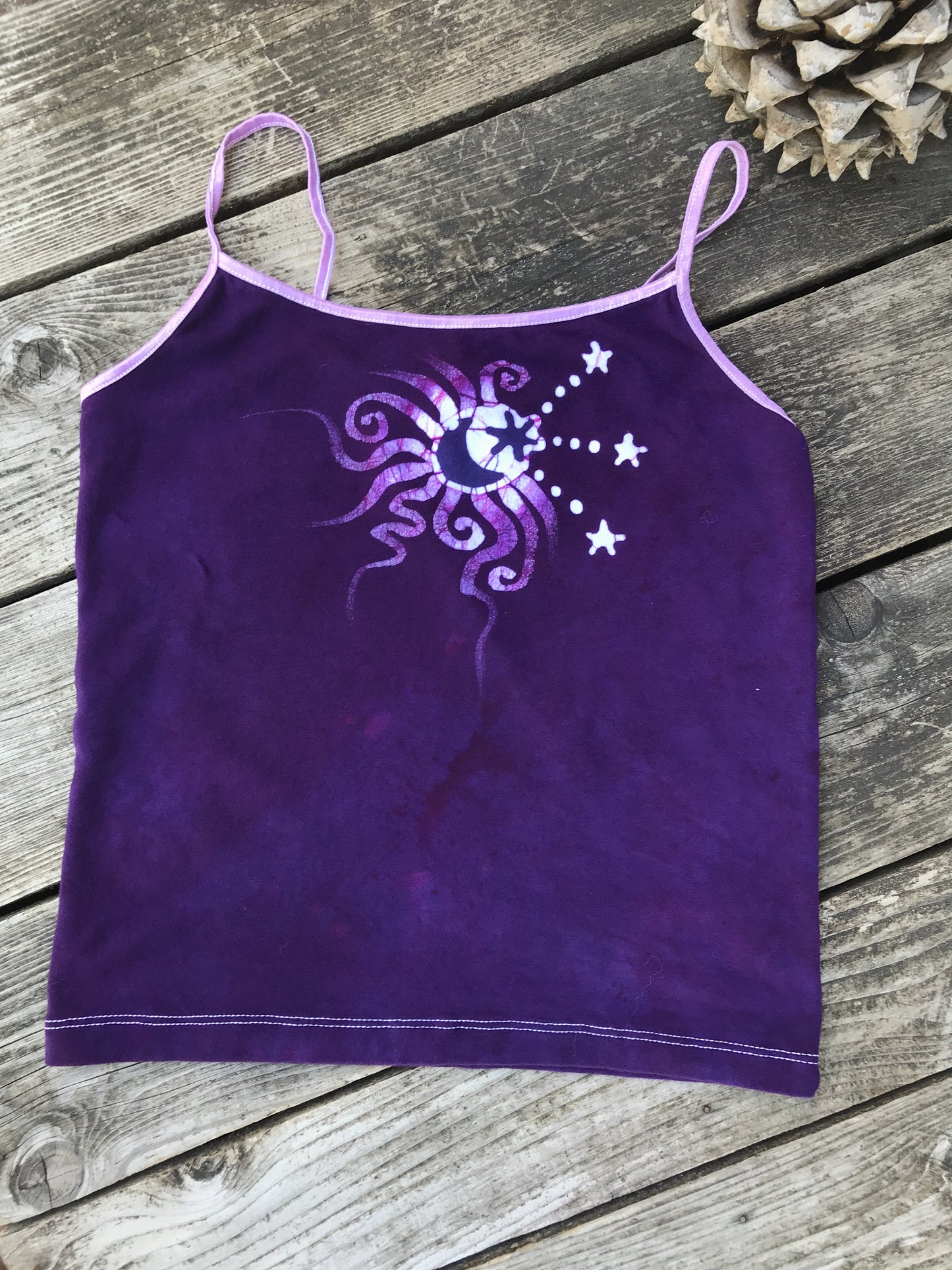 Purple Galaxy Moon and Star Yoga Camisole