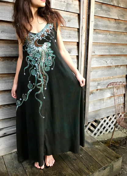 Appalachian Moonlight Organic Cotton Batik Dress - Size XL