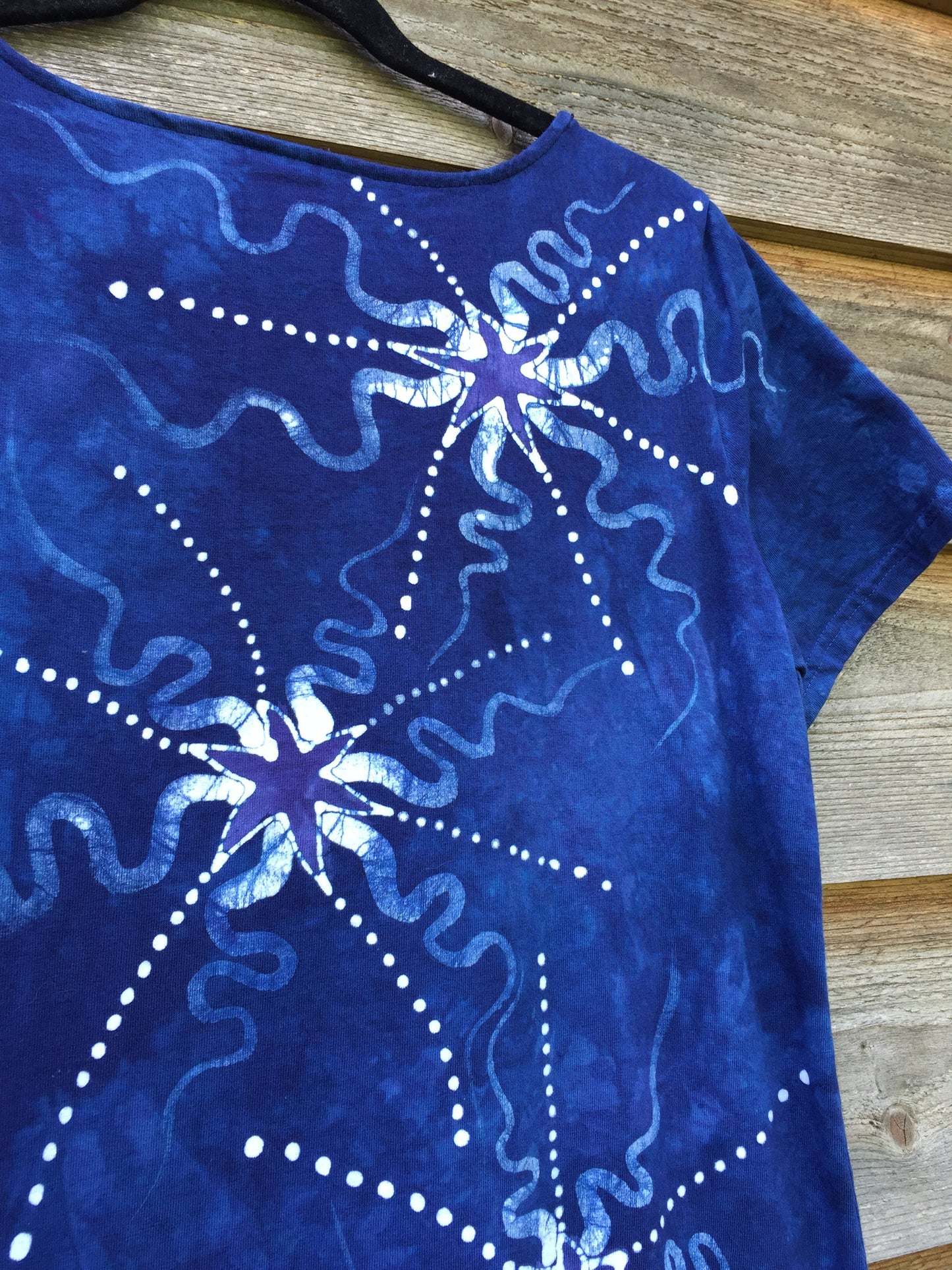 Periwinkle Moon Burst - Short Sleeve Batik Dress - Batikwalla 
 - 4