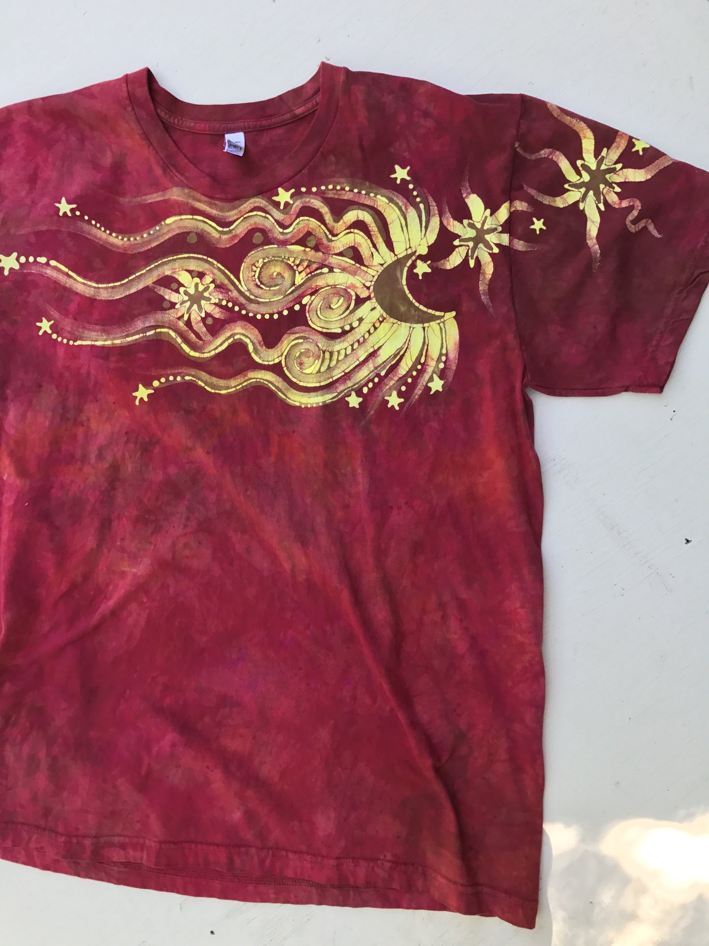 Red Sky Delight Handmade Batikwalla Tshirt - Size XL