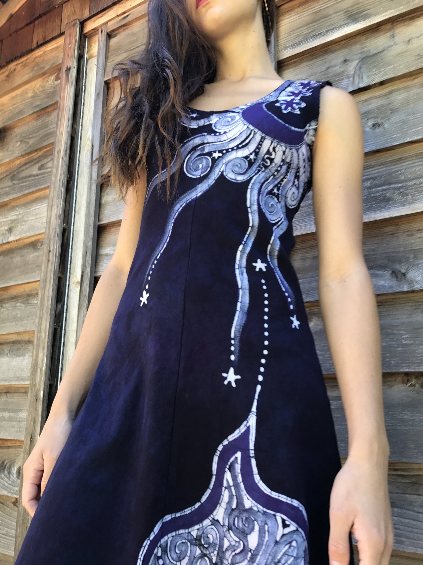 Midnight Mountain Batikwalla Dress in Organic Cotton - Size Small