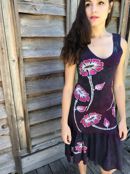 Flower Power in Tourmaline Temptation Batikwalla Dress in Organic Cotton - Size Small/Medium