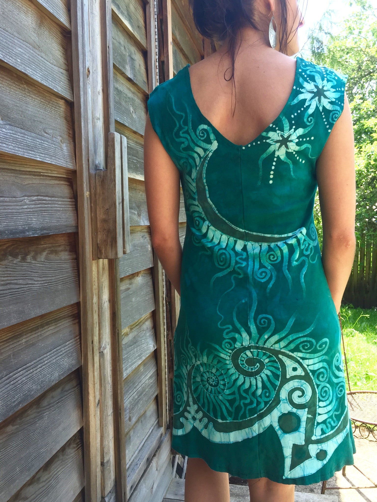 Caribbean Forest Organic Cotton Batik Dress - Batikwalla 
 - 3