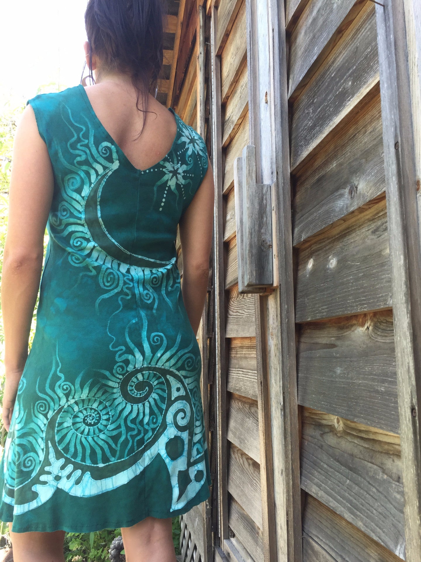 Caribbean Forest Organic Cotton Batik Dress - Batikwalla 
 - 4