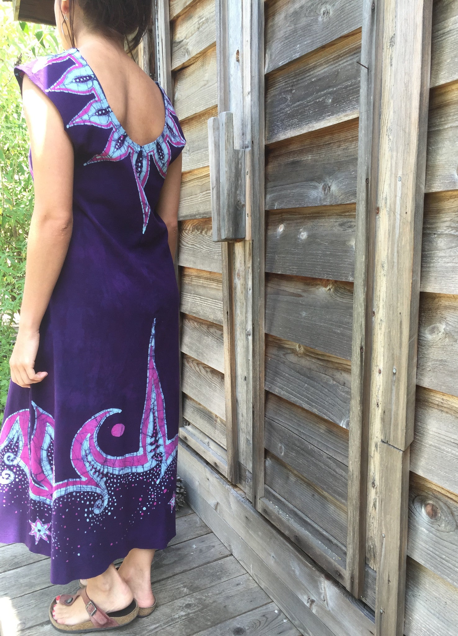 Hawaiian Bloom Time Organic Cotton Batik Dress - Size L - Batikwalla 
 - 6