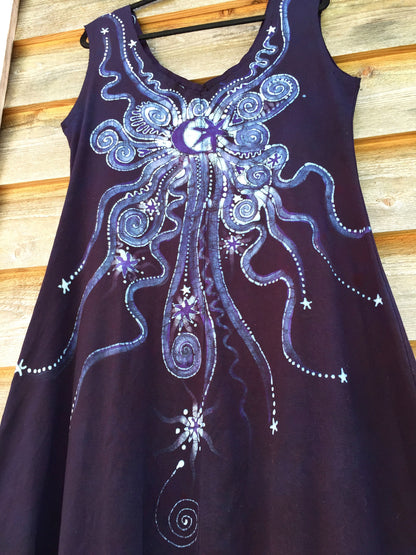 Midnight Moonbeams Organic Cotton Batik Dress - Batikwalla 
 - 6