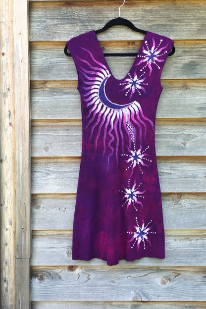 Magenta Star Seed Organic Cotton Batik Dress - Batikwalla 
 - 8