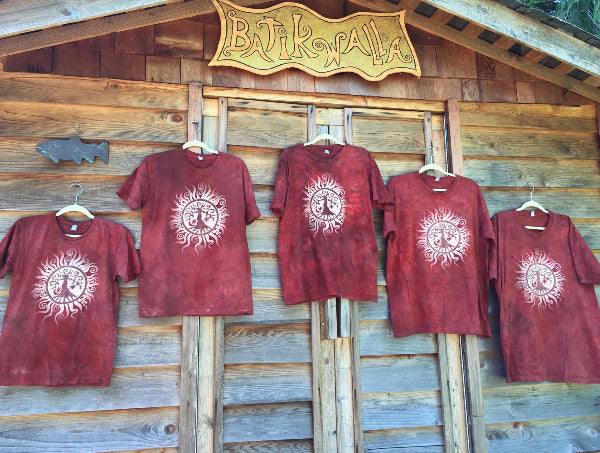 Red Tree of Life Organic Tshirt - Batik Print