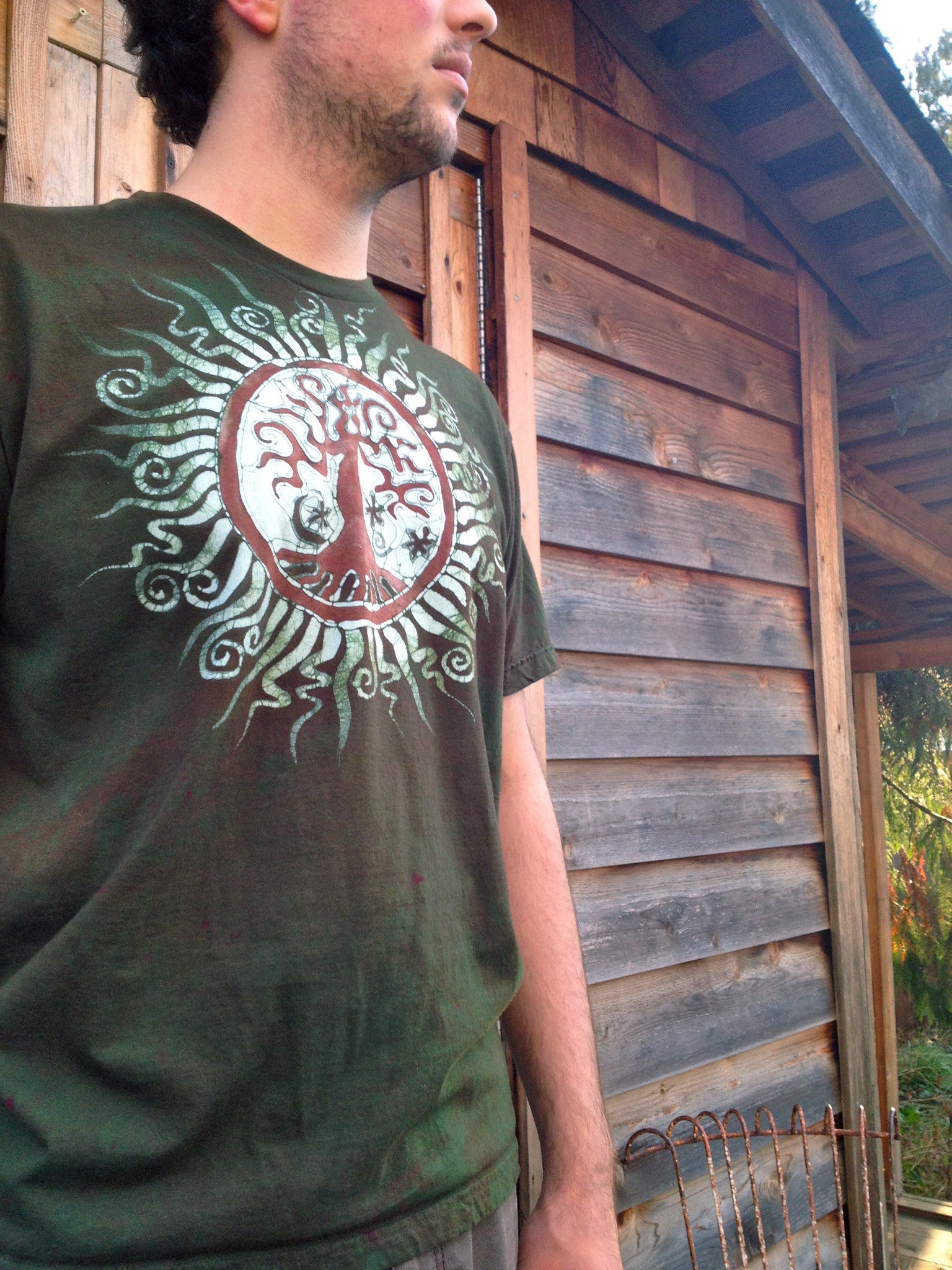 Tree of Life Organic Cotton T-shirt - Custom Made Batik - Batikwalla 
 - 1