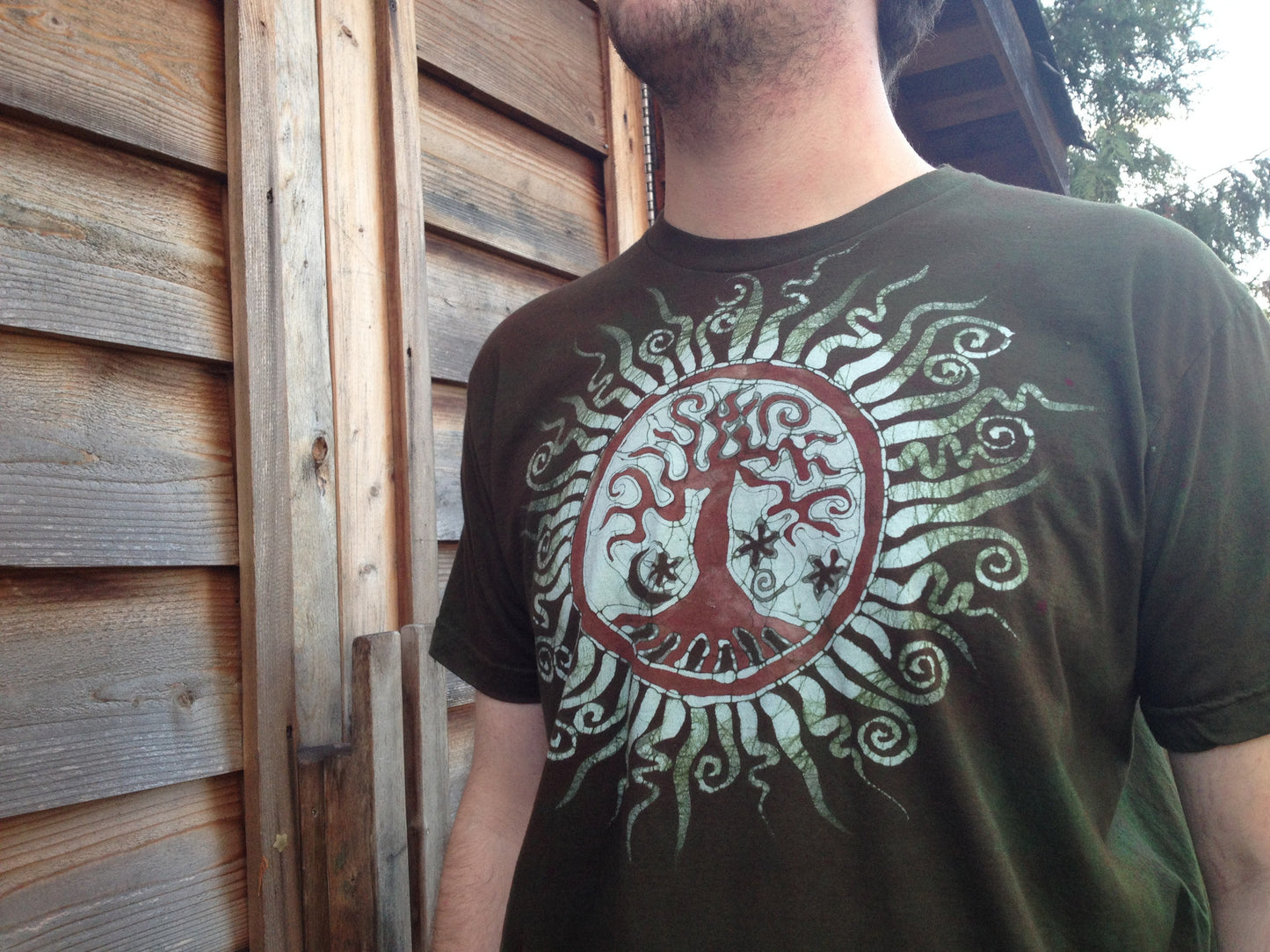 Tree of Life Organic Cotton T-shirt - Custom Made Batik - Batikwalla 
 - 4