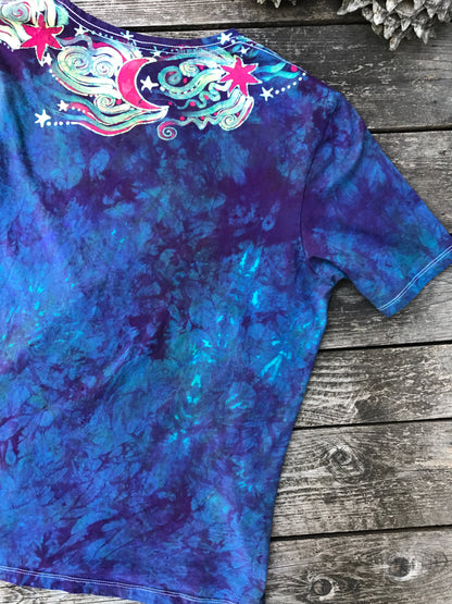 Galaxy Necklace of Moonbeams Hand Painted Tee