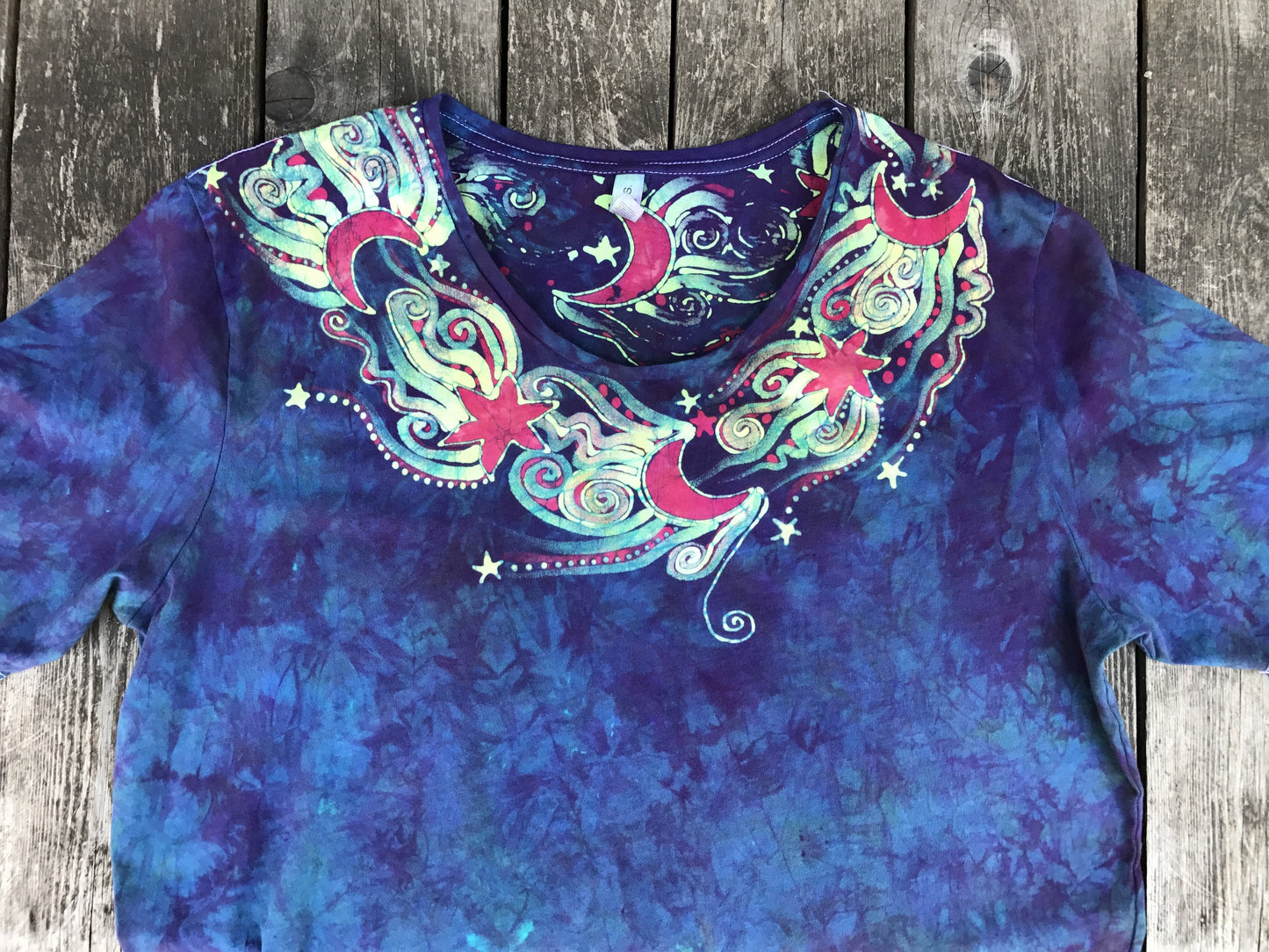 Galaxy Necklace of Moonbeams Hand Painted Tee