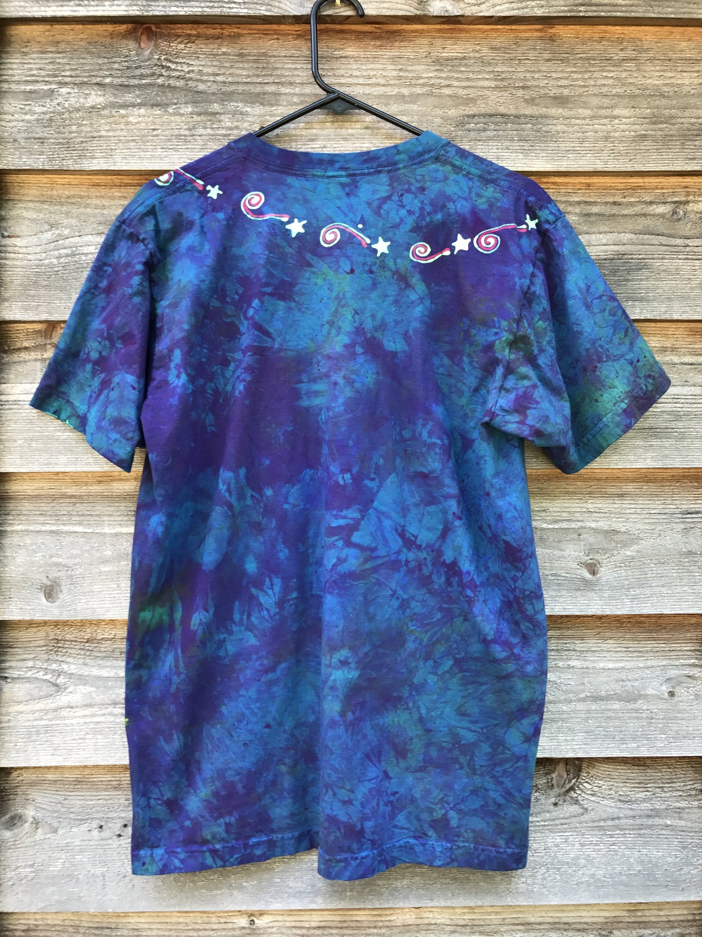 Sunrise Blue Nebula Handmade Batik Tshirt - Size Large