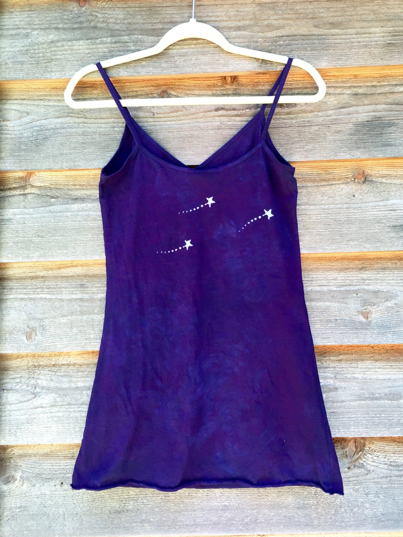 Purple and Blue Om - Batik Print Camisole - Size Small, XS - Batikwalla 
 - 6