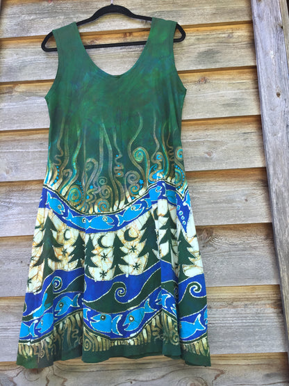Mountain Forest River Magic Organic Cotton Batik Dress - Batikwalla 
 - 2