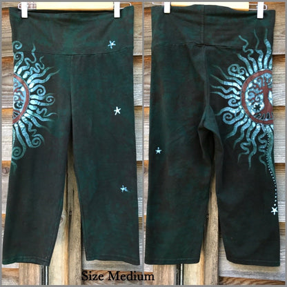 Forest Green Tree Batik CAPRI Pants