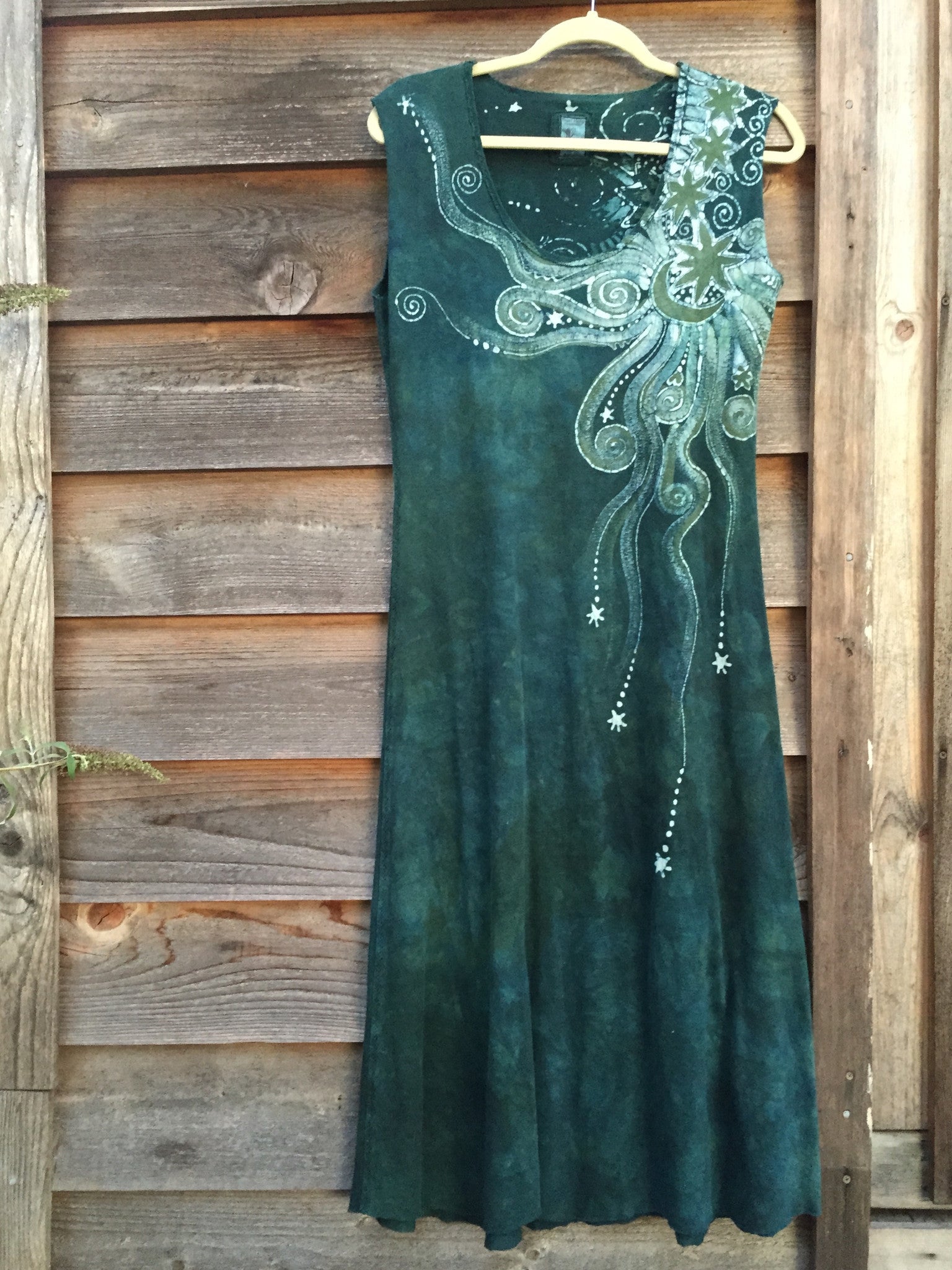 Sage Under the Moonlight Handmade Batik Dress - Batikwalla 
 - 6