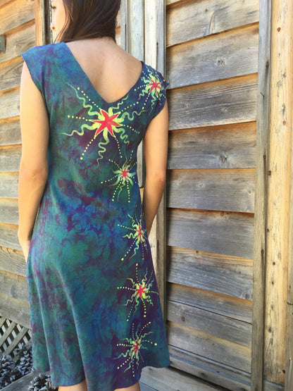 Sunrise Moon Star Organic Cotton Batik Dress - Batikwalla 
 - 4
