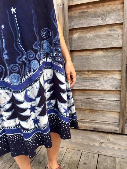 Cooling Forest Dream Organic Cotton Batik Dress - Size XL - Batikwalla 
 - 3